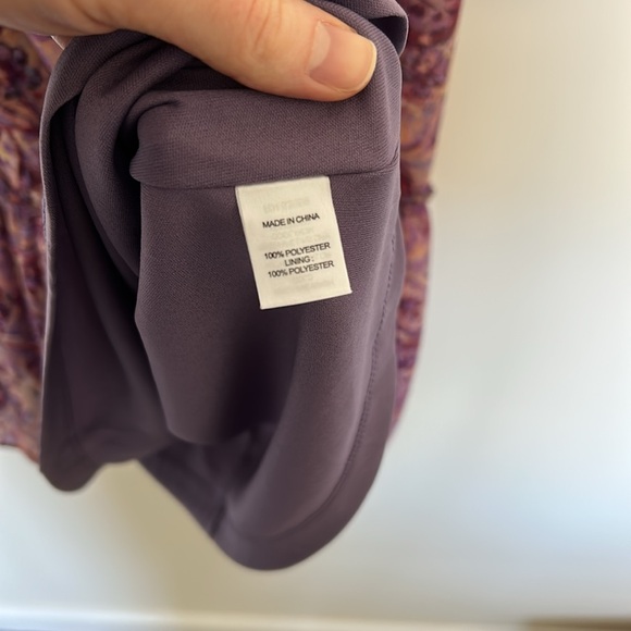 Drew Purple and Pink Paisley Boho Floral Print Tiered Ruffle Dress - Size Large - Picture 4 of 7